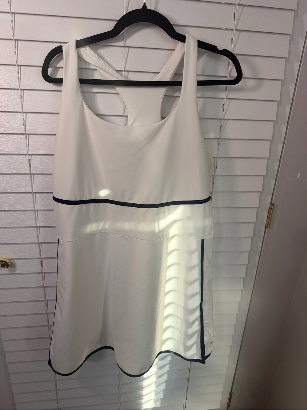 Old Navy Active White Tank Top with Navy Logo - Picture 1 of 4